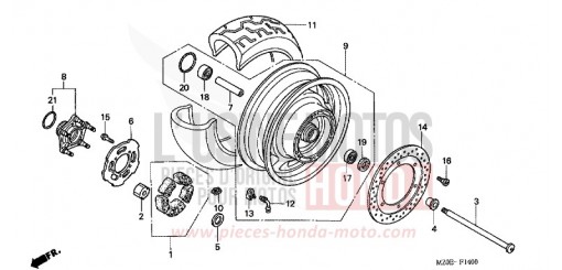 ROUE ARRIERE GL1500C1 de 2001